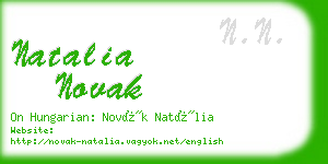 natalia novak business card